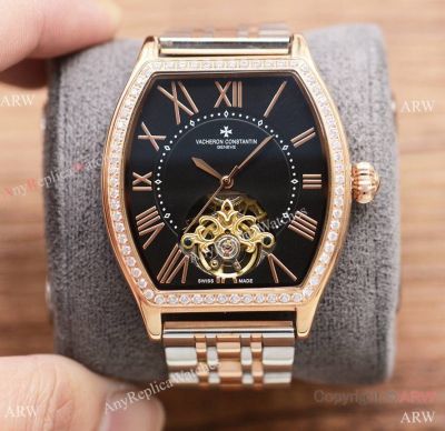 Clone Vacheron Constantin Tourbillon 2-T Rose Gold with Diamonds